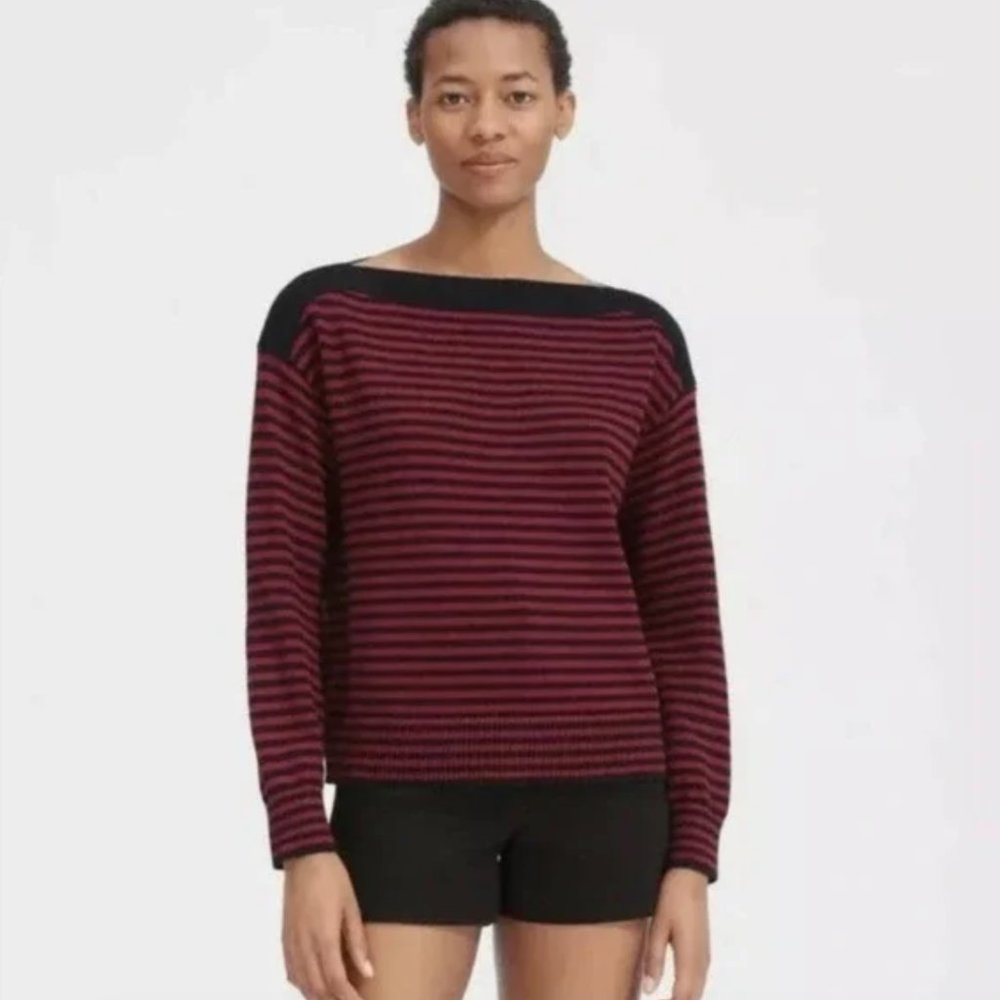 Everlane The Soft Cotton Stripe Boatneck Sweater